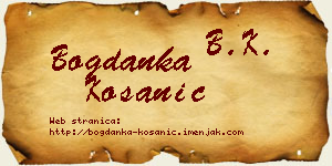 Bogdanka Kosanić vizit kartica